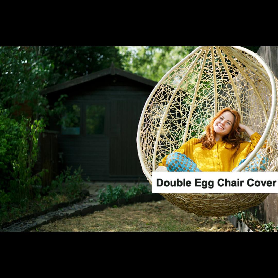 Skyfiree Patio Hanging Chair Cover 91X80 Inches Large Double Wicker Egg Chair Cover Waterproof