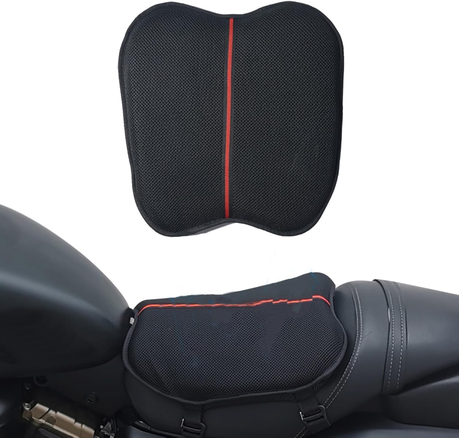 Cuscino Sella Moto Gel 3D Smorzamento Traspirante Cuscino Sedile Moto 35x32cm Impermeabile Isolamento Termico e Staccabile Coprisedile Fresco per Scooter Motociclo Guida a Lungo Termine