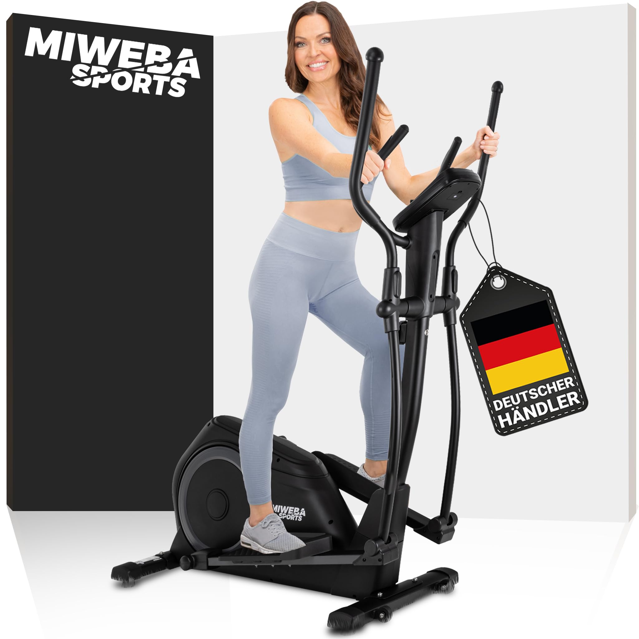 Miweba Sports Crosstrainer MC500 – 7 kg Schwungmasse, 120 kg Tragfähigkeit, leiser Heimtrainer mit LCD-Display