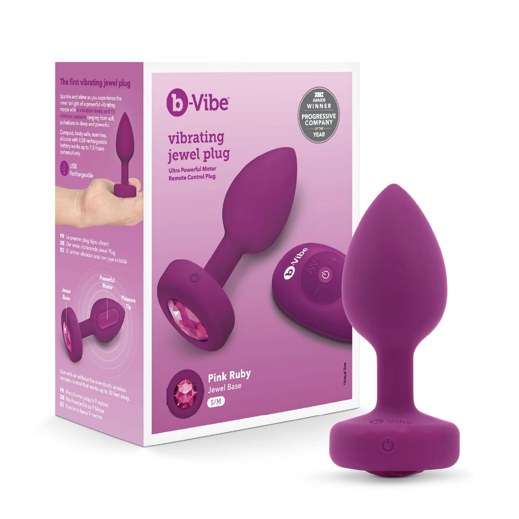 Amazon.com: B-Vibe Vibrating Anal Jewel - Vibrador de enchufe anal con  control remoto, tapn de tope y juguetes sexuales para adultos - Rub rosa  S/M : Salud y Hogar
