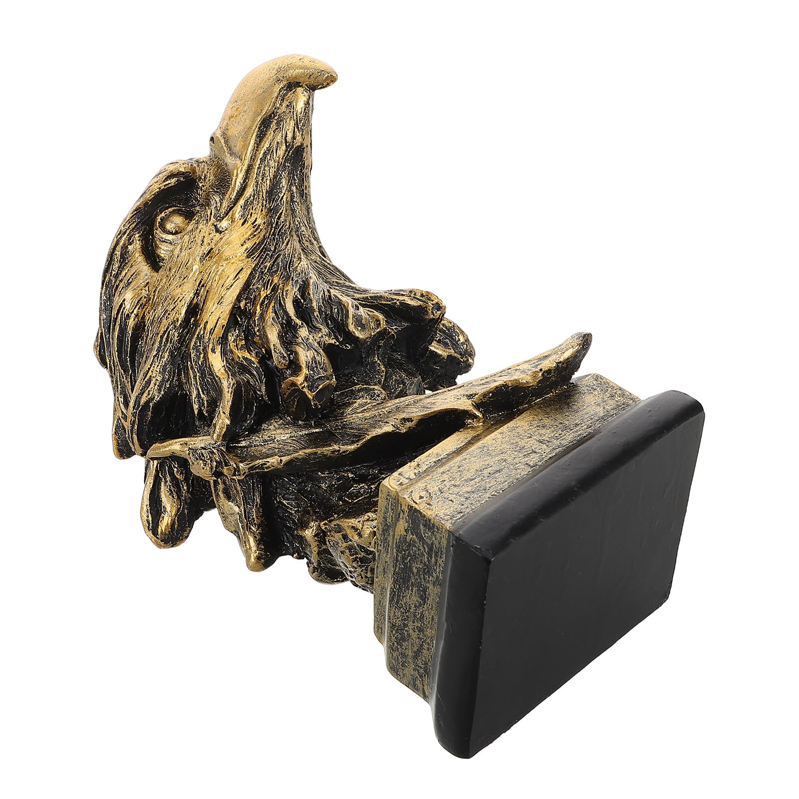Décoration d'entrée et bureau avec la sculpture de tête d'aigle dorée en résine VALICLUD