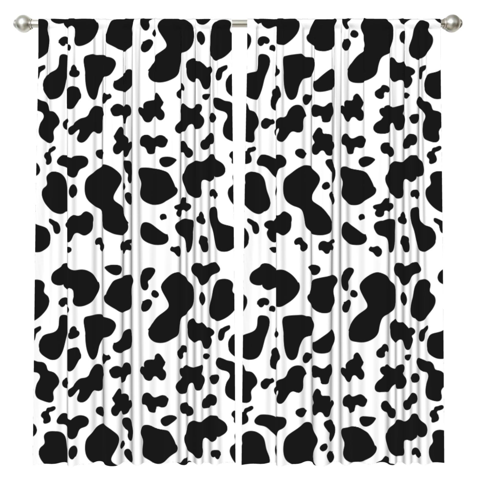 InOmak Cow Spots, 2 Panels Window Curtains 52 x 84 Inch Blackout Curtains for Living Room Bedroom