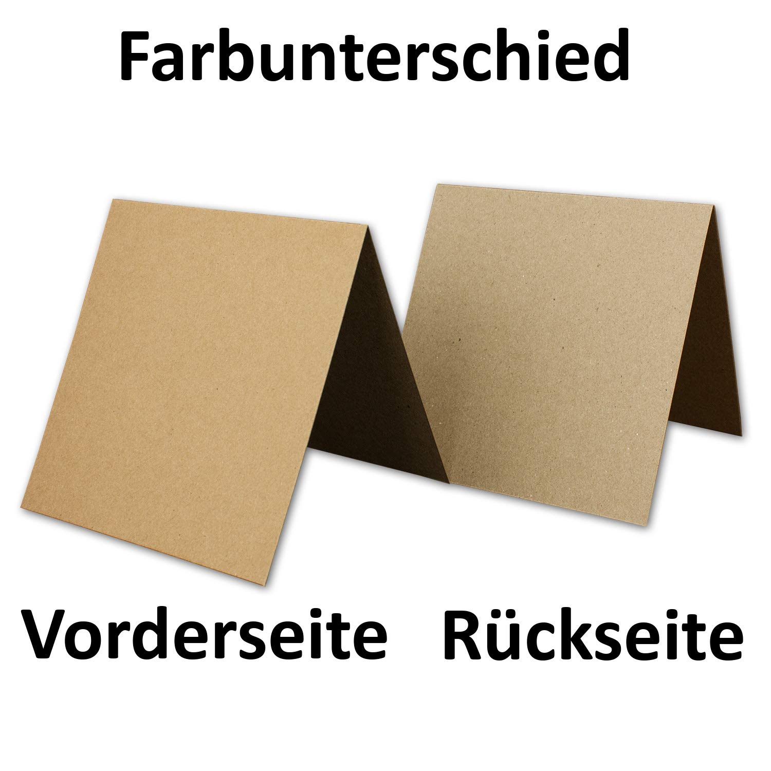 NEUSER PAPIER 100x Kraft paper card set square 13.5 x 13.5 cm with envelopes & insert sheets, recycled vintage card set - Image 3