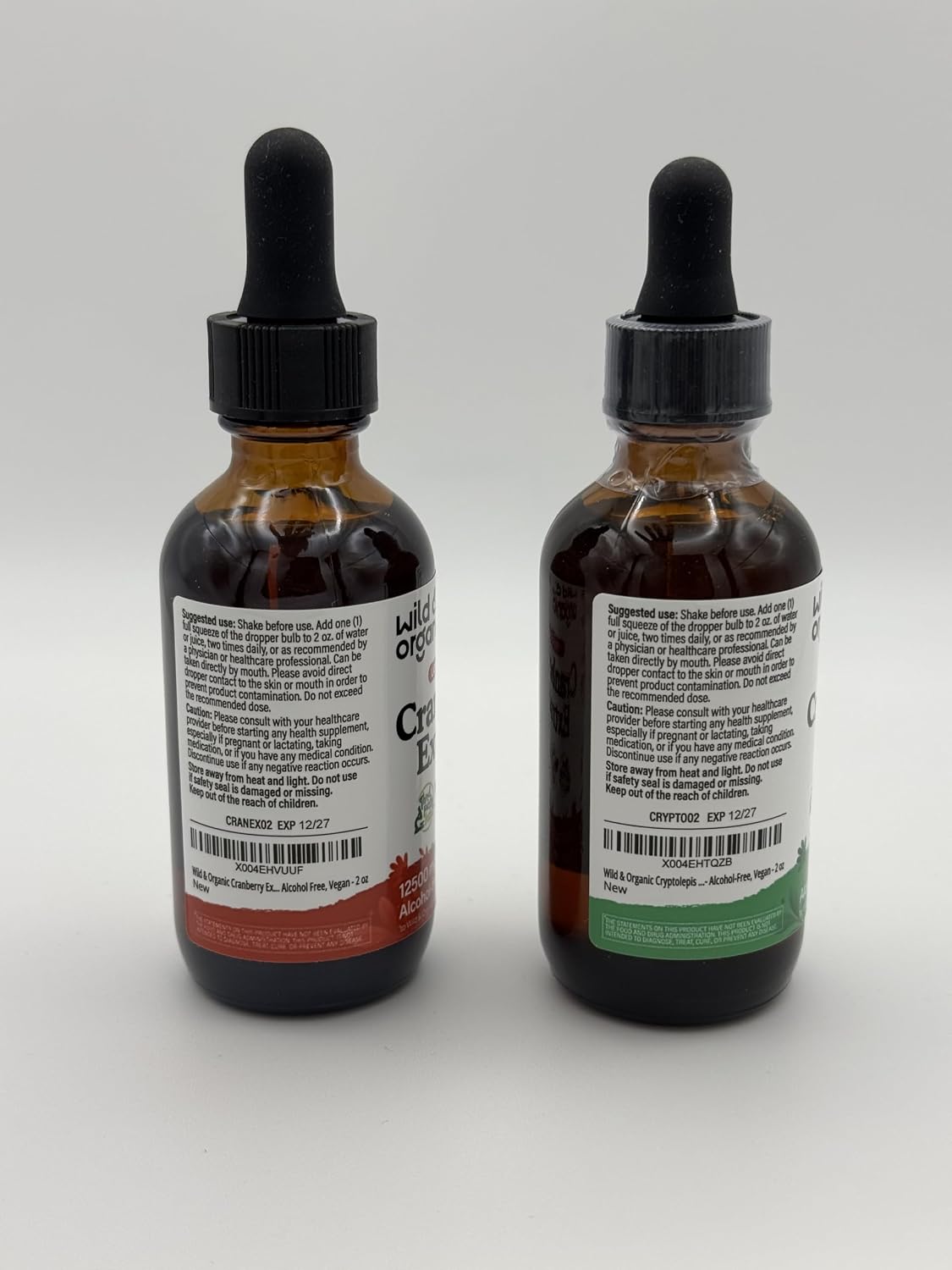 Wild & Organic Cranberry Extract Tincture 2 fl oz & Cryptolepis Root Tincture 2 fl oz