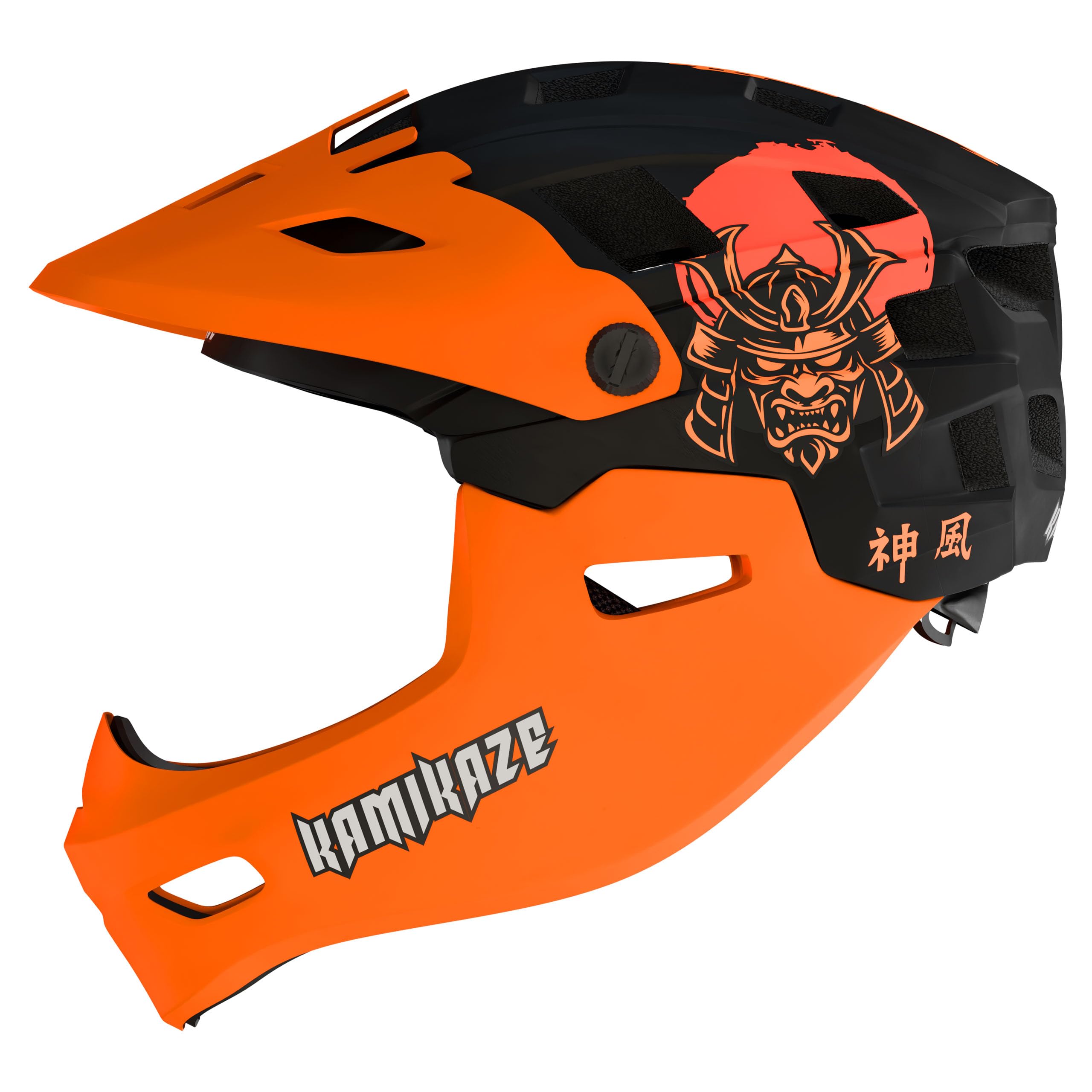 Kamikaze Ronin Integralhelm Orange – Schutzhelm für Radfahren, Scooterfahren, Inlineskaten und Skateboarden, leicht, komfortabel und robust, Größen S, M und L