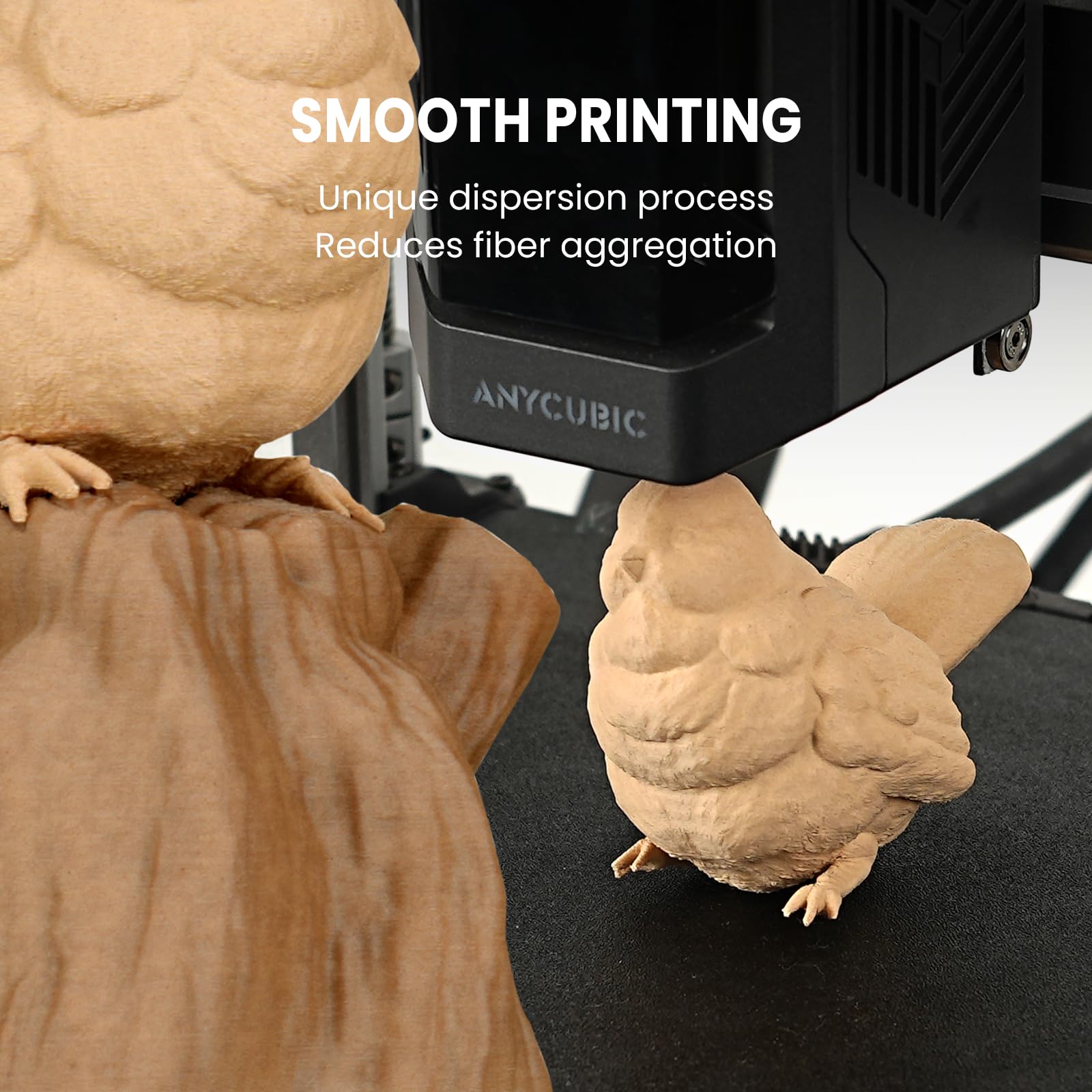 TECBEARS Filamento PLA 1.75 mm Legno 1KG, Filamento Stampante 3d Wood PLA Aggiungere il 15% di polvere di legno vero, Effetto Simil-legno, Precisione Dimensionale +/- 0.03 mm, Bobina da 1000g