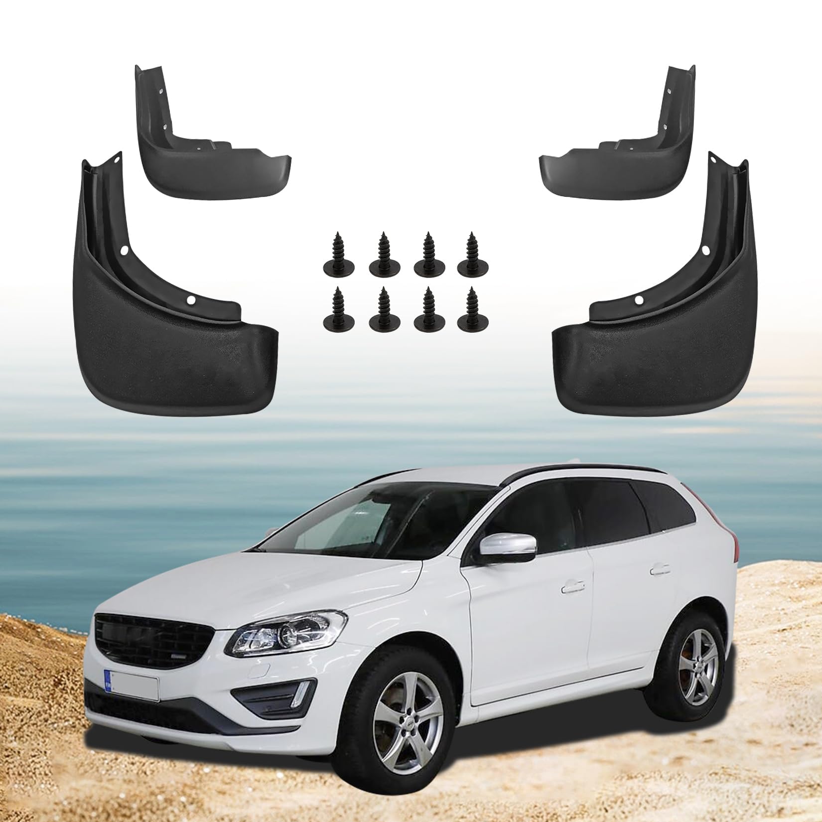PSLER for XC60 2014 2015 2016 2017 Mud Flaps Splash Guards Fenders No Drilling Required Car for XC60 Accessories(Pack of 4)