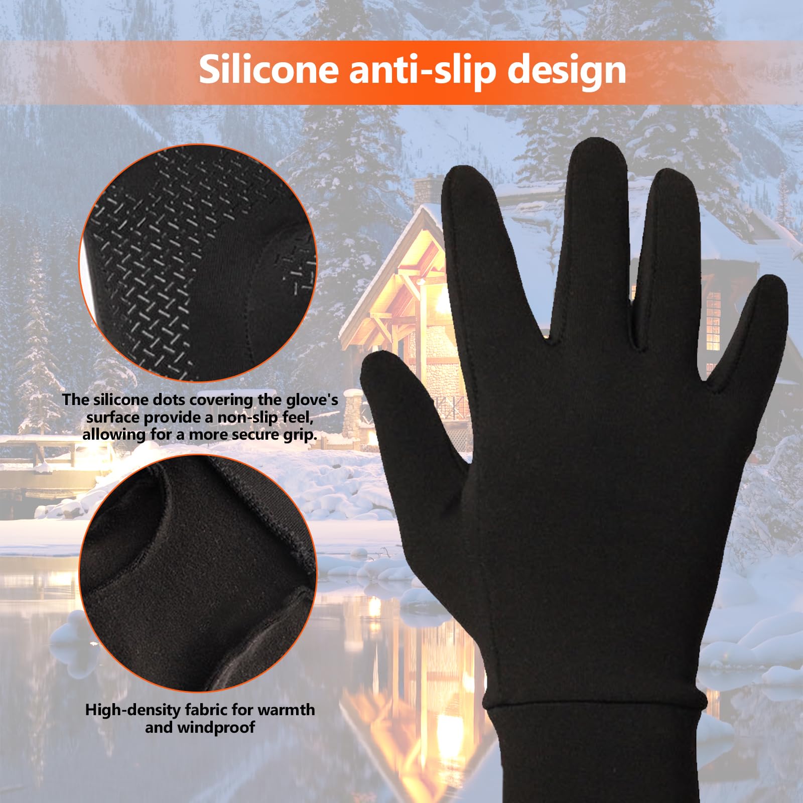 Guantes Moto Termicos Pantalla Táctil por Ciclismo, Guantes Invierno Impermeables por Hombre y Mujer, por Ciclismo, Running, Camping, Senderismo, Escalada, Combate, Esquiar