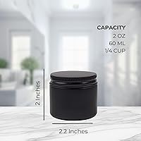 Vista 6 de Cornucopia Brands 2-Ounce Black Coated Glass Jars (Pack of 12) Cosmetic Jars with Black Metal Lids and Black Matte Exterior