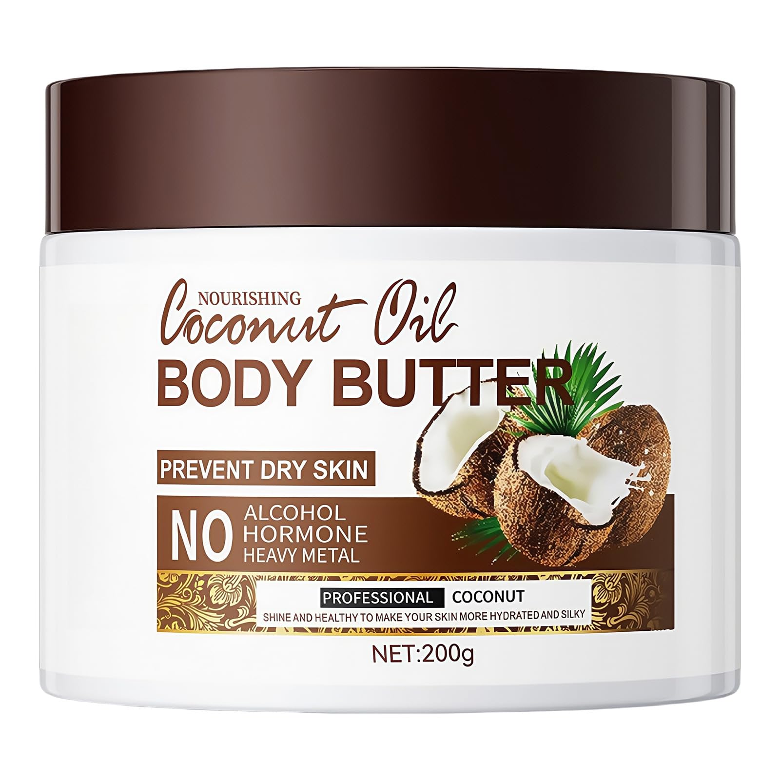 Coconut Body Lotion 200ml, Coconut Body Oil For Dry Skin, Skin Care Moisturiser Skins, Hydrating, Nourishing