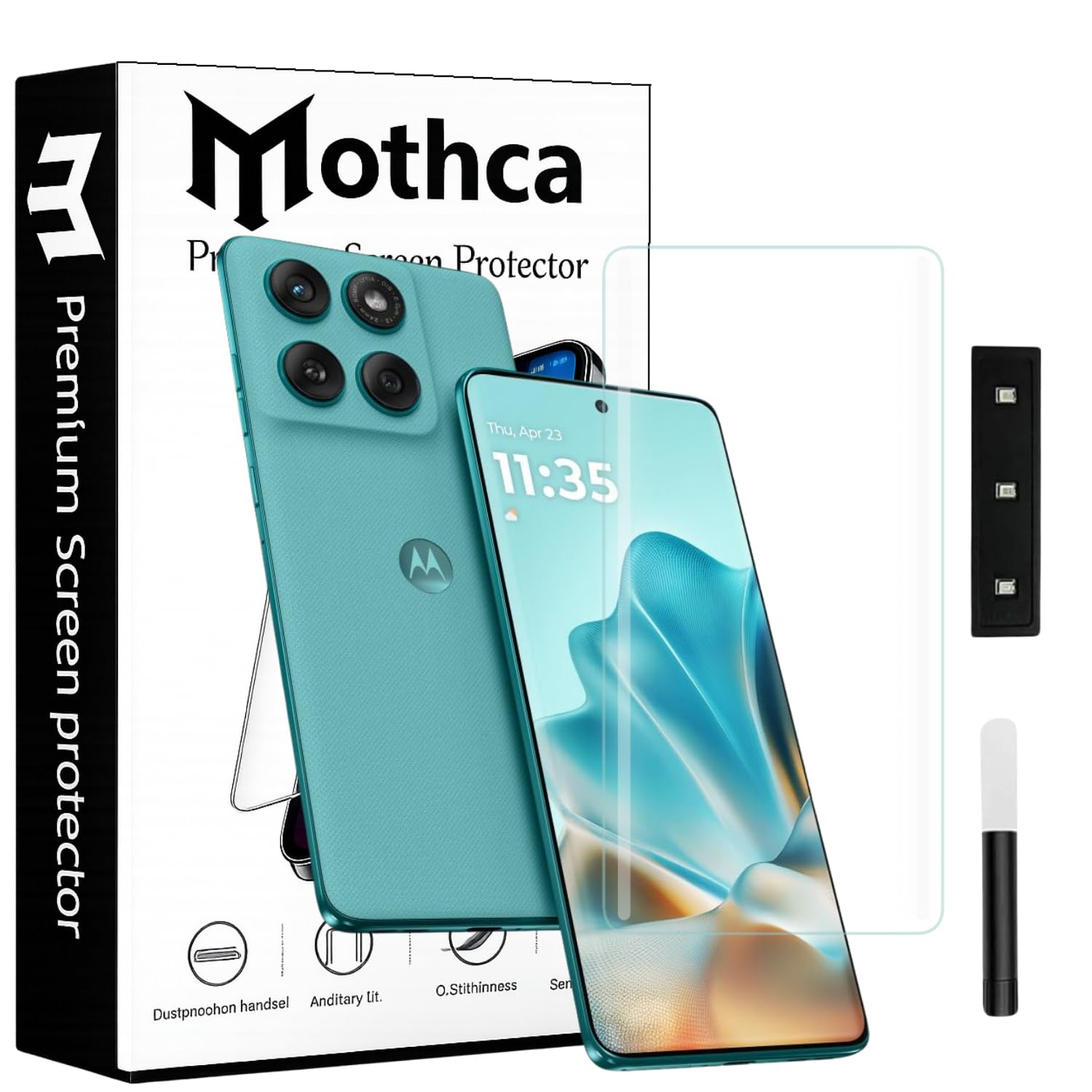 Mothca Curved UV Tempered Glass Screen Protector for Moto Edge 60 Fusion | Transparent | Pack of 1 | Full Screen Coverage with UV Installation Kit