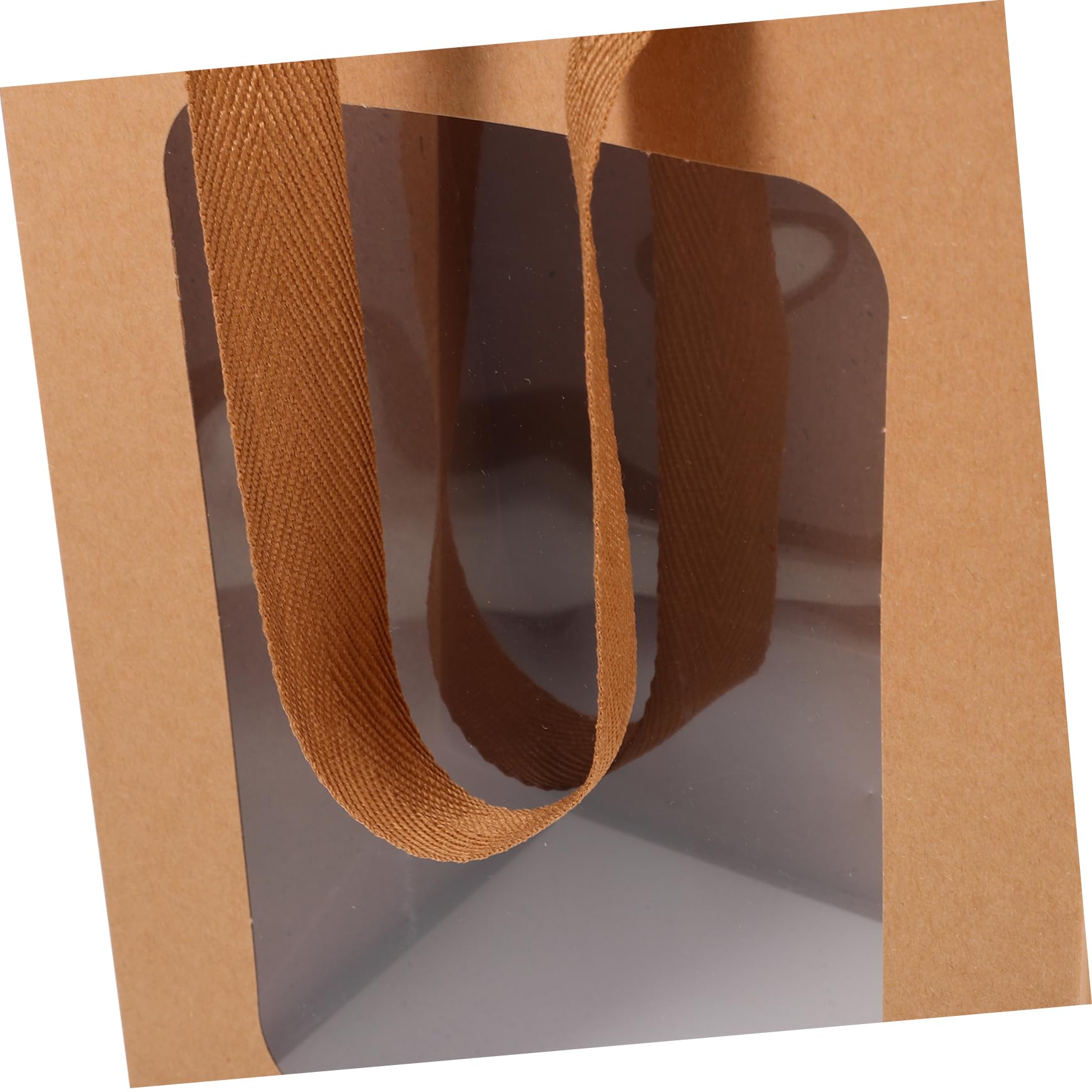WRITWAA Sacchetti Regalo e Portatili 12 Pezzi con Finestra Trasparente in Carta Kraft e Manici Leggeri per Feste e Confezioni Regalo