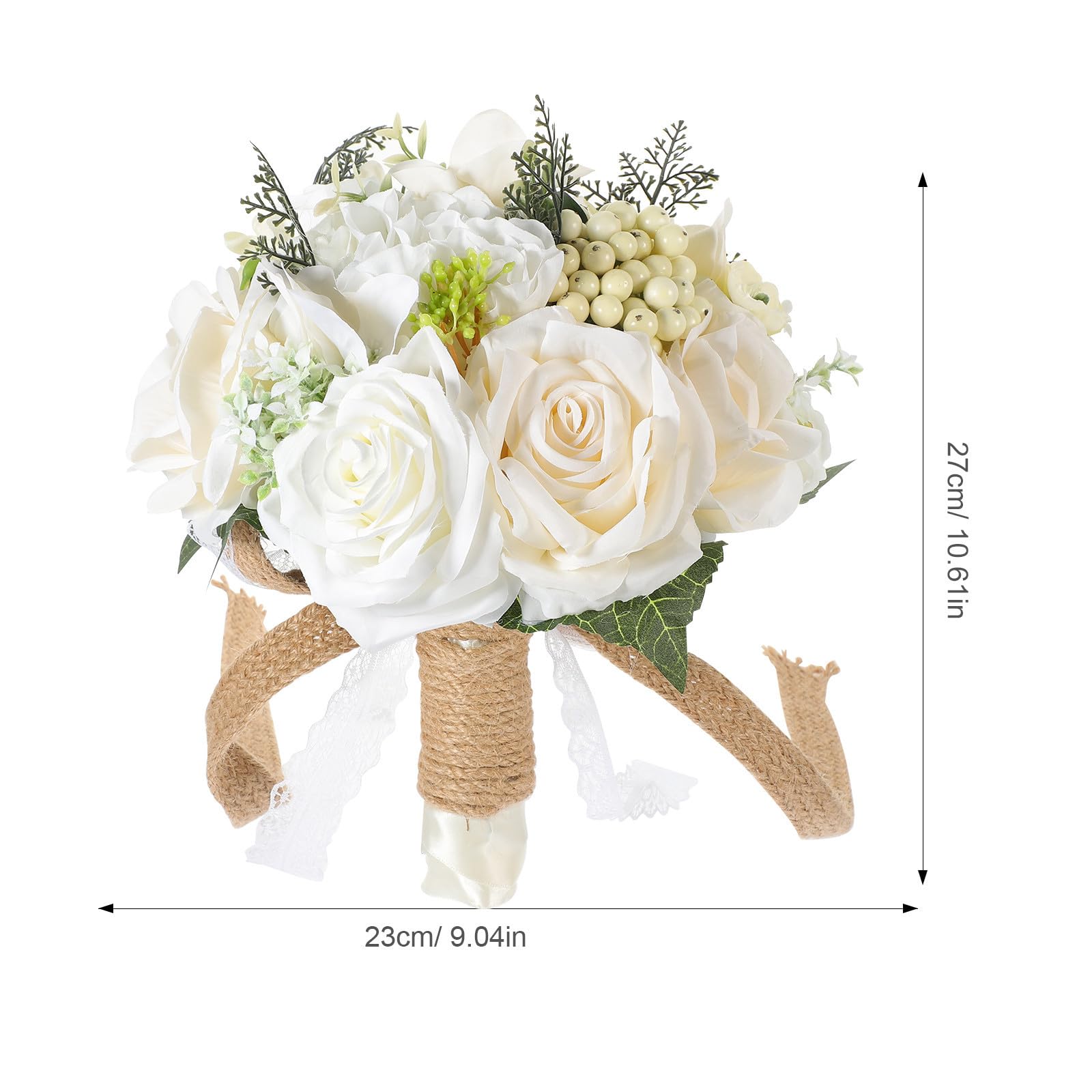 Eleganter Künstlicher Brautstrauß aus Beigem Seidenstoff mit Realistischer Optik und Langer Lebensdauer für Hochzeit Tischdekoration und Blumenarrangements