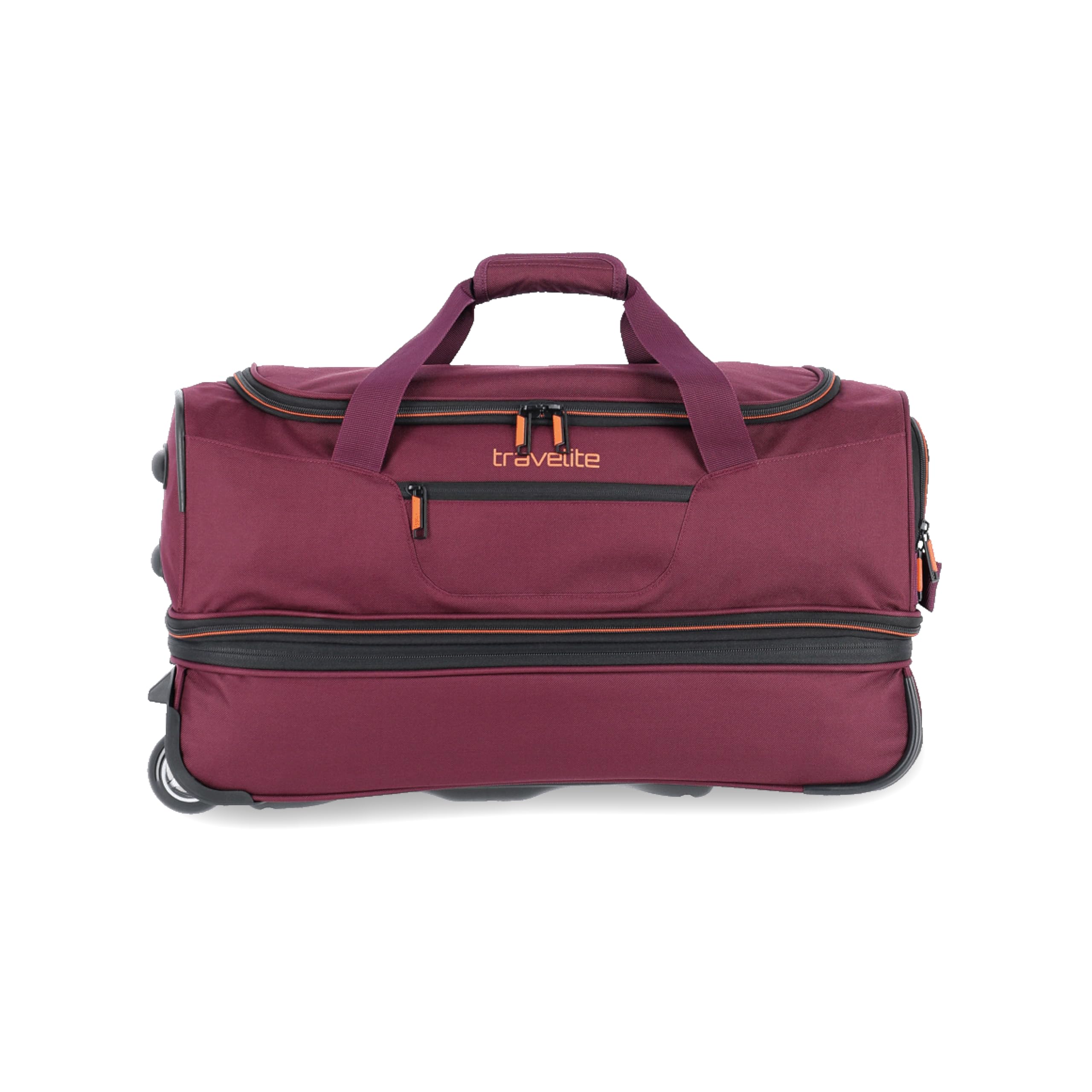 Travelite Trolley Reisetasche mit Rollen mittelgroß, erweiterbar, Basics, Weichgepäck Rolltasche mit Dehnfalte, 55 cm, 51-64 Liter