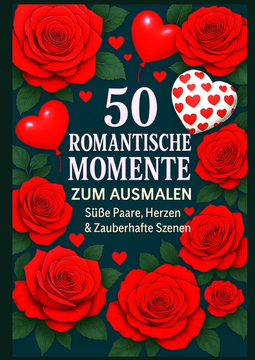 50 Romantische Momente: Zum Ausmalen: Süße Paare, Herzen & Zauberhafte Szenen