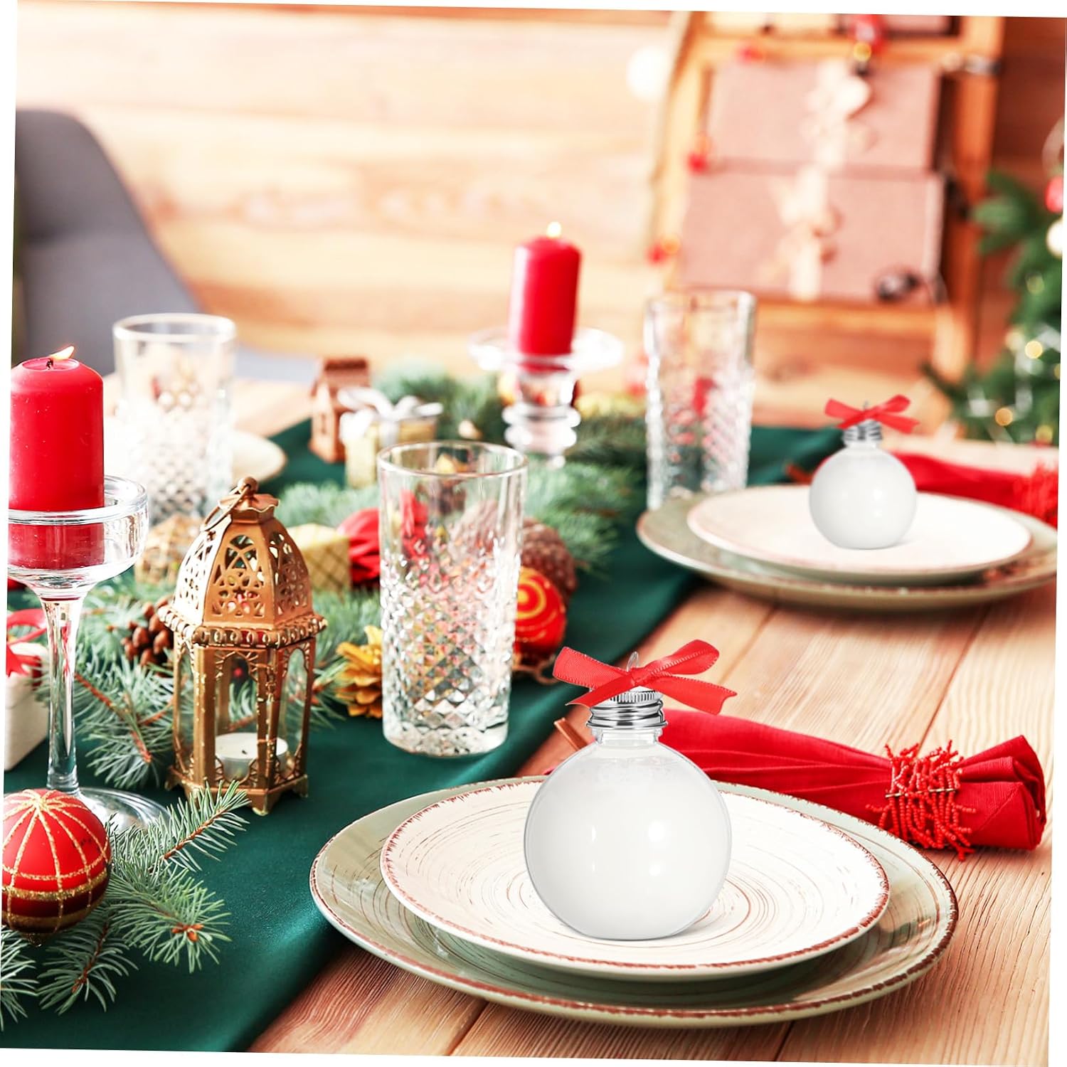 Bulb Shaped round Ball Candy Bottles 150ml 10pcs Christmas