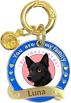 Dog Tags Engraved for PetsPersonalized Puppy Dogs Portrait Name TagFurry Metal ID PlatePet Memorial Label Gifts Black Wolf