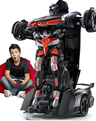 V992 Transformar Robot RC Car, escala 114, robot de juguete 2 en 1 con efectos de sonido y luz, detección de gestos, deformación automática, regalo