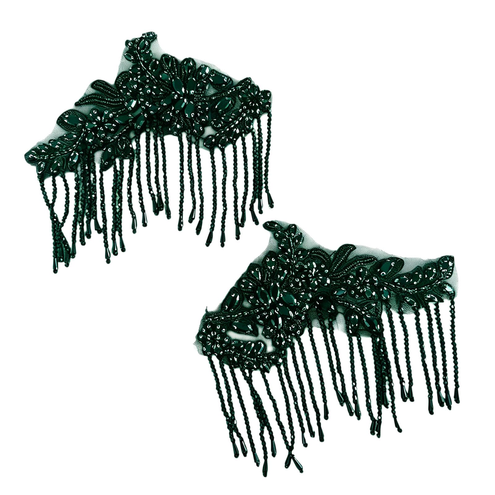 Shntig Green Crystals Beaded Fringe Trim With Glass Rhinestones For Dress Shoe Accessories Wedding Apparel Embellishment