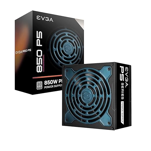 EVGA Supernova 850 P5, 80 Plus Platinum 850W, Fully Modular, Eco Mode with FDB Fan, 10 Year Warranty, Includes Power ON Self Tester, Compact 150mm Size, Power Supply 220-P5-0850-X1