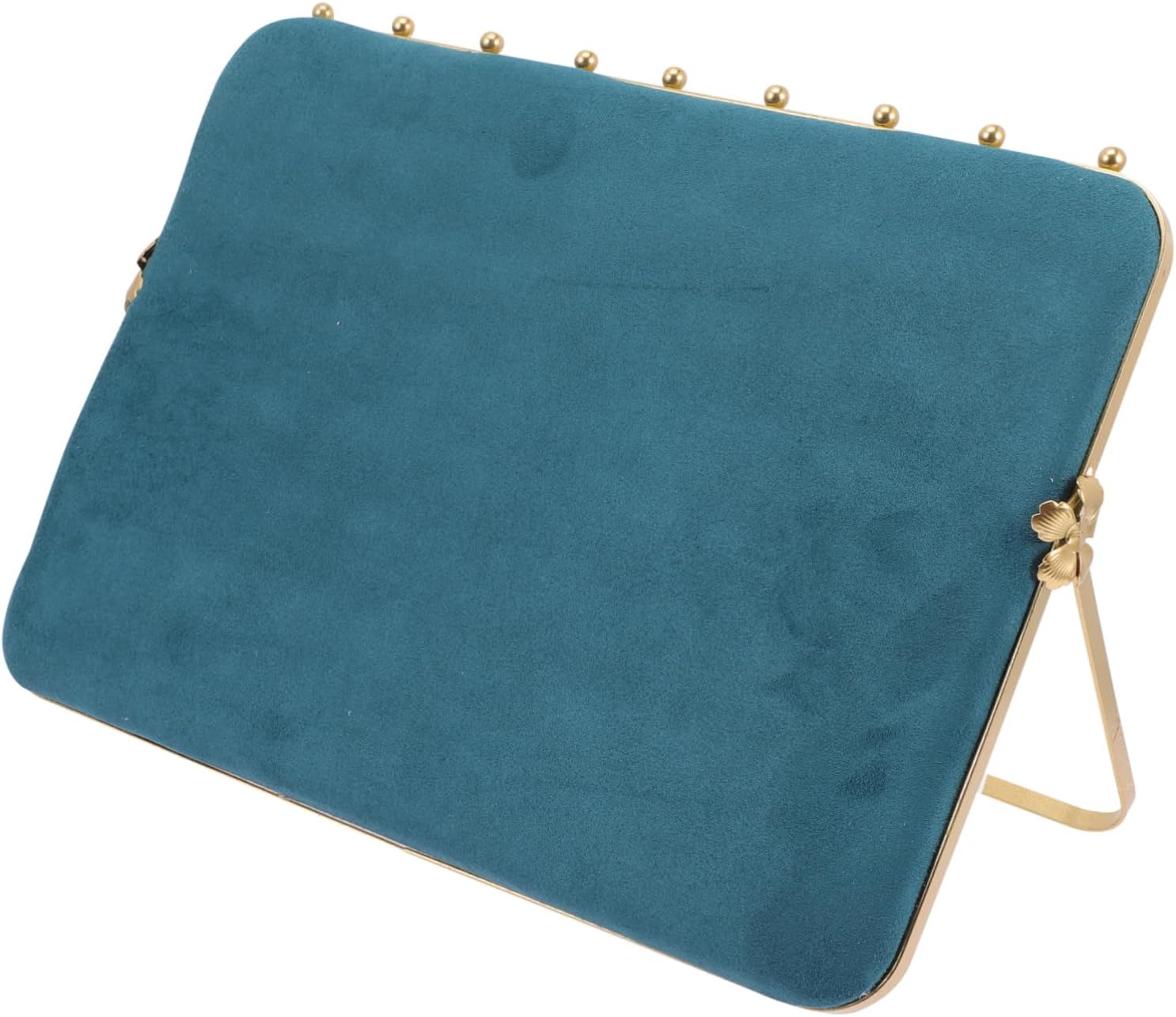 Wakauto Velour Jewelry Display Stand with Alloy Frame Elegant Earring and Necklace Organizer Rack for Home Deformation Jewelry Holder Tray for Studs and Pendants