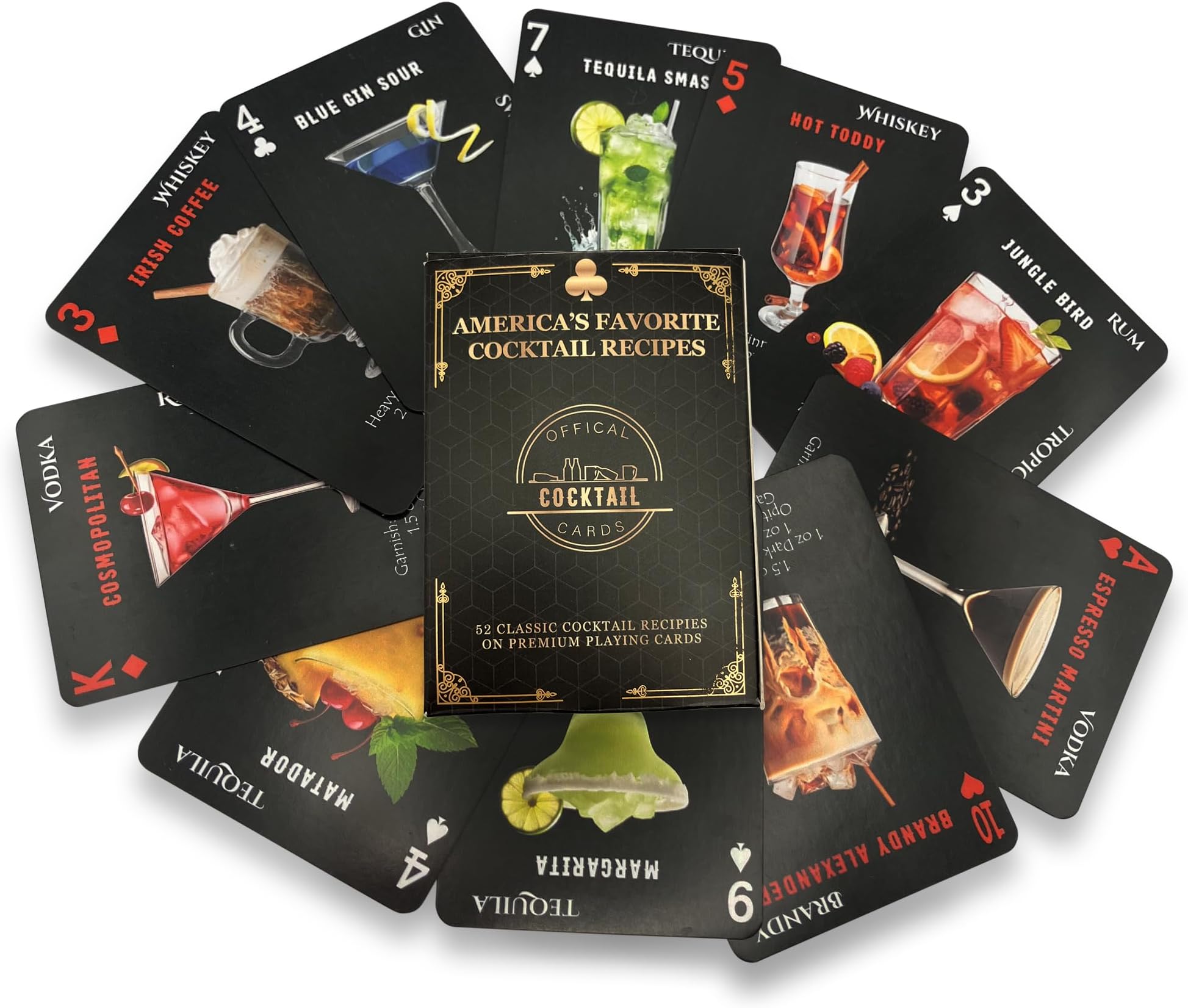 Elevate Your Mini Bar Set Bartender Gifts. These Drink Mixer for Cocktails are Bar Accessories for The Home. 52+ Bar Prep Flash Cards Signature Cocktails. (Black 1 Pack)