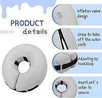 Vista 7 de Supet Collar inflable de cono para perro, alternativa después de la cirugía, collar de dona de recuperación de cuello de perro, collar E para dejar