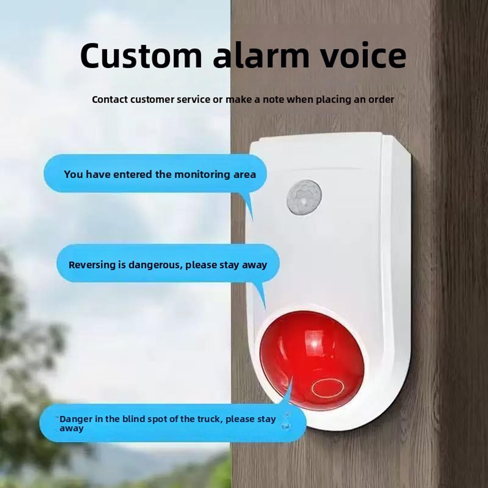Solar-Infrarot-Bewegungsmelder-Alarm mit 110-dB-Sirene und Benutzerdefinierter Stimme