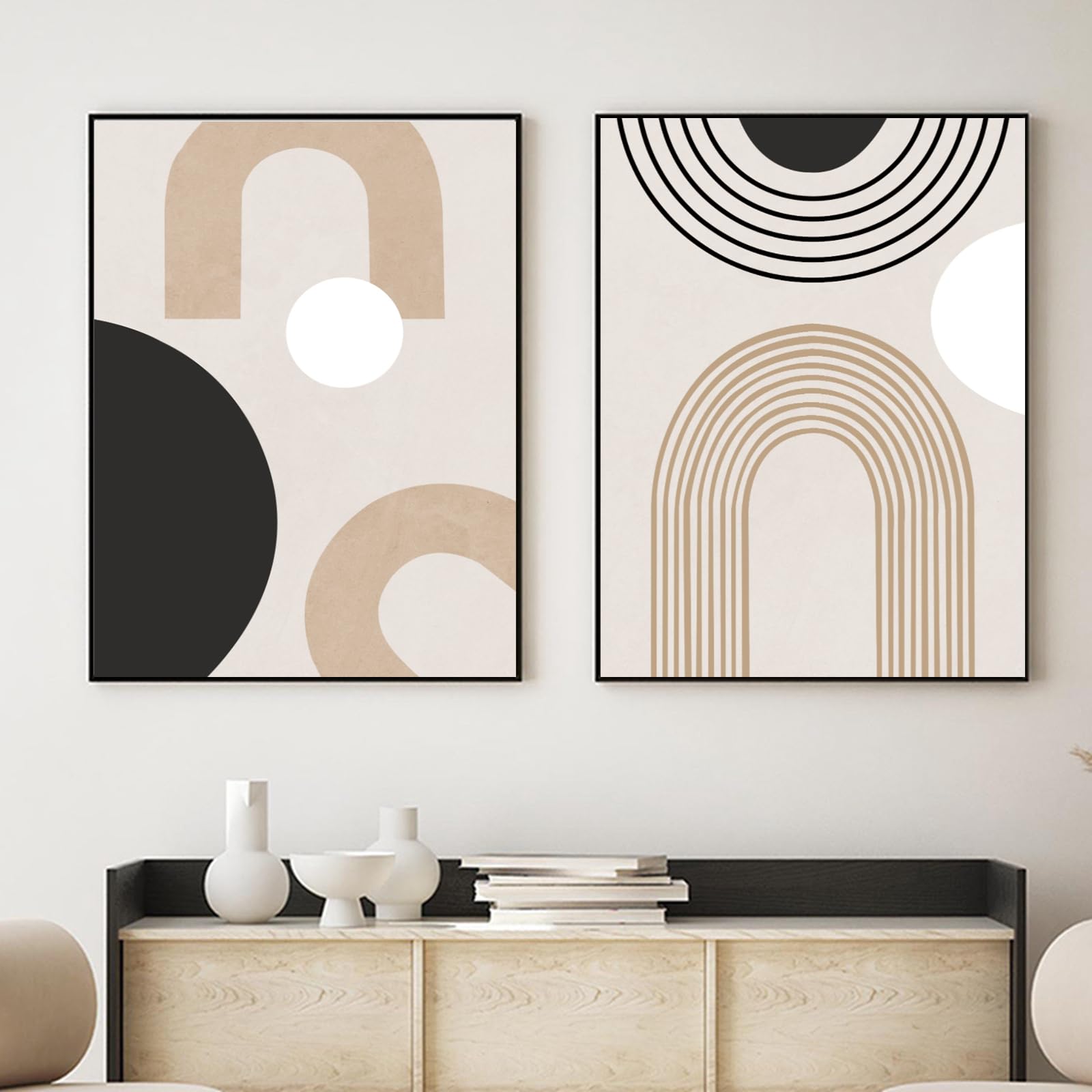 Set di 3 stampe da parete moderne e astratte, semplicità, immagini su tela, per soggiorno, camera da letto, poster, 50 x 70 cm, senza cornice (geometrico, 50 x 70 cm)