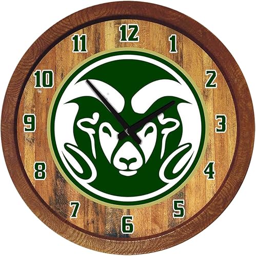 Miniatura 289 de The Fan-Brand NCAA Oklahoma Sooners: Faux Barrel Top Wall Clock Sports Team Bar Sign Décor - Home Man Cave, Party Decoration - Made On Demand