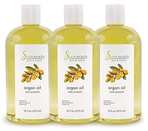 Soapeauty Aceite de argán refinado prensado en frío  100% natural y puro  Portador para aceites esenciales, aceite de argán para la piel, aceite de