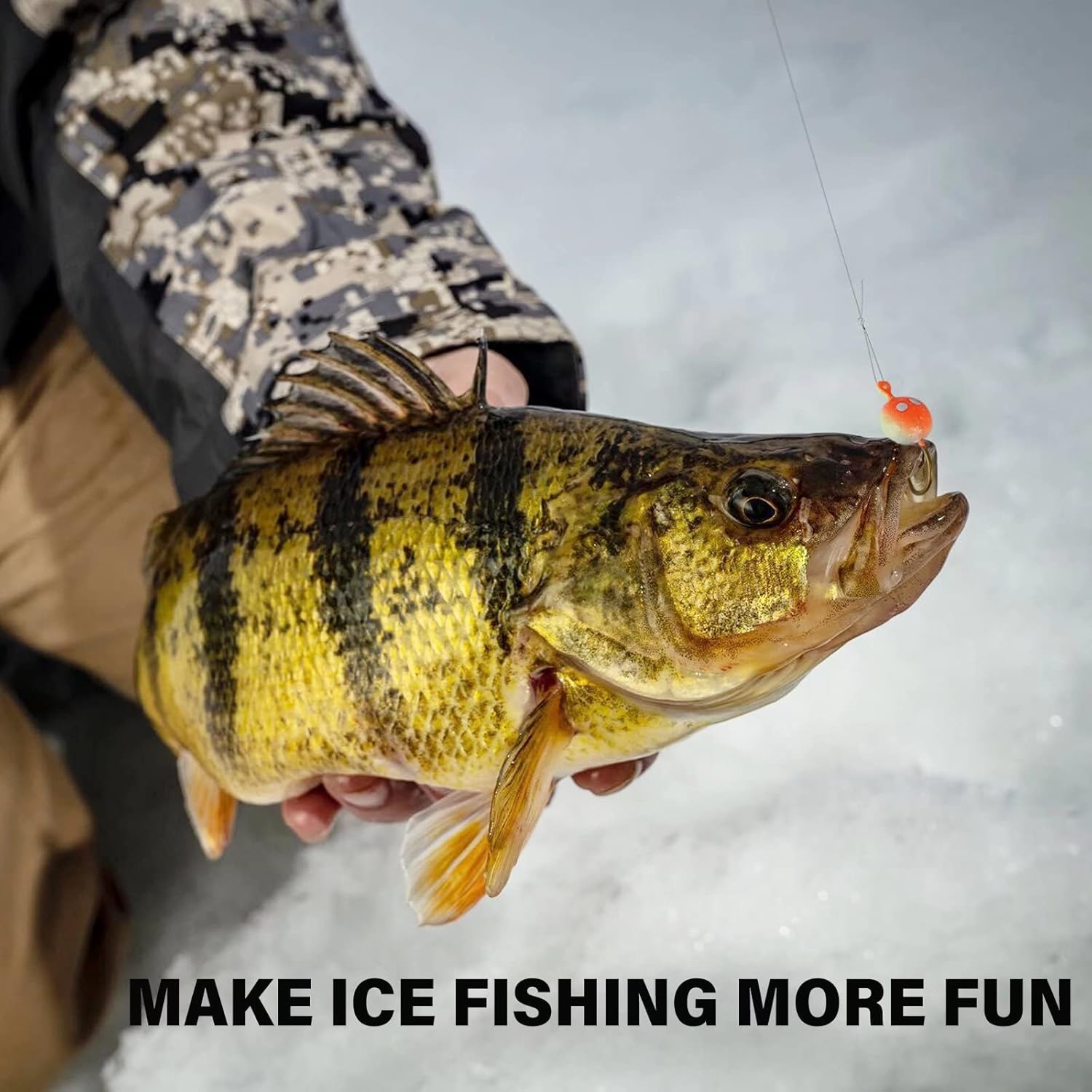 Dovesun Ice Fishing Jigs Ice Fishing Lures Jig Heads Walleye Fishing Lures Crappie Jigs Glow in Dark-Ice Fishing Jigs with Storage Box 38pcs : Sports & Outdoors