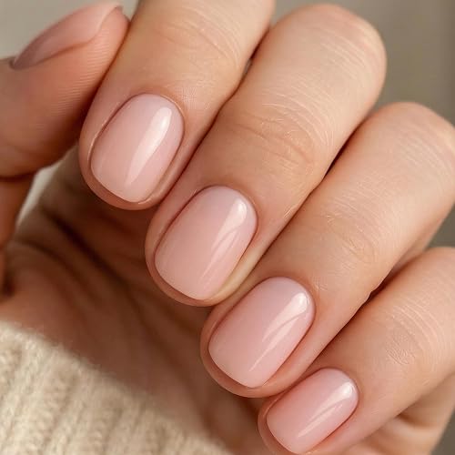 UNA GELLA Short Squoval Nude Pink Press On Nails
