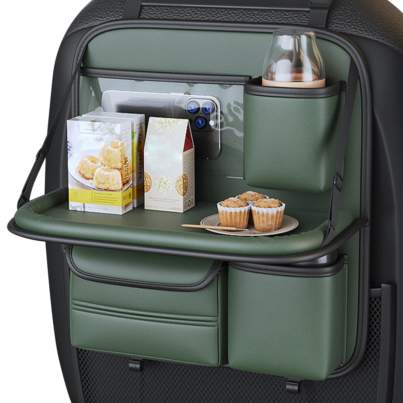 Autositz-Rücksitz-Organizer – Mehrzweck-Tablett und Aufbewahrungstasche | 8 Taschen, Fahrzeugsitz-Lückenhalter, wasserdichter Auto-Rücksitz-Organizer für Spielzeug, Bücher, Handys, für Pendler, Arbei