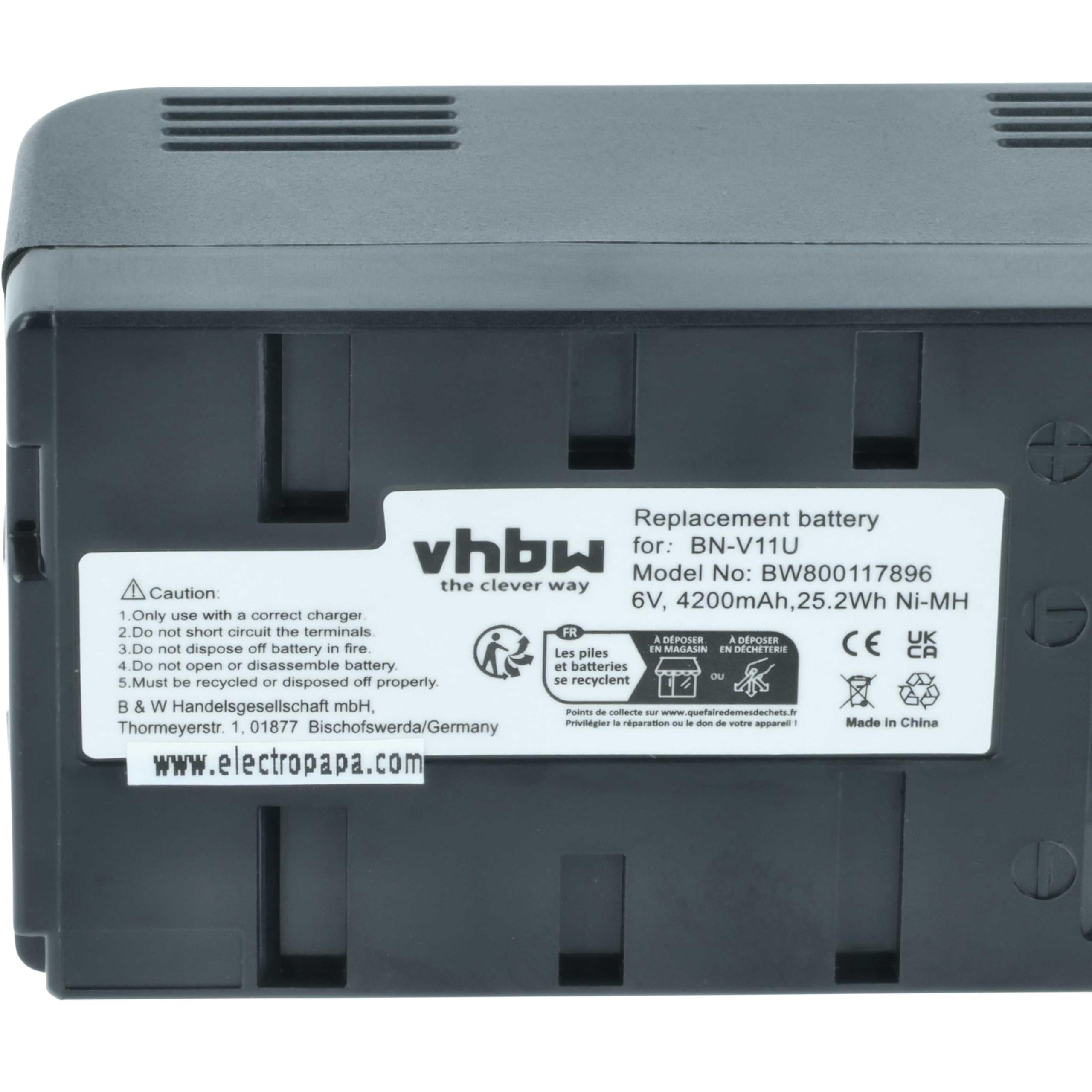 vhbw batteria compatibile con RCA PSC-20, PSC24C, PSC15, PSC-15, Pro-V800C, PSC-2, PSC20, PSC-15C, PSC2, PSC15C fotocamera (4200mAh, 6V, NiMH)