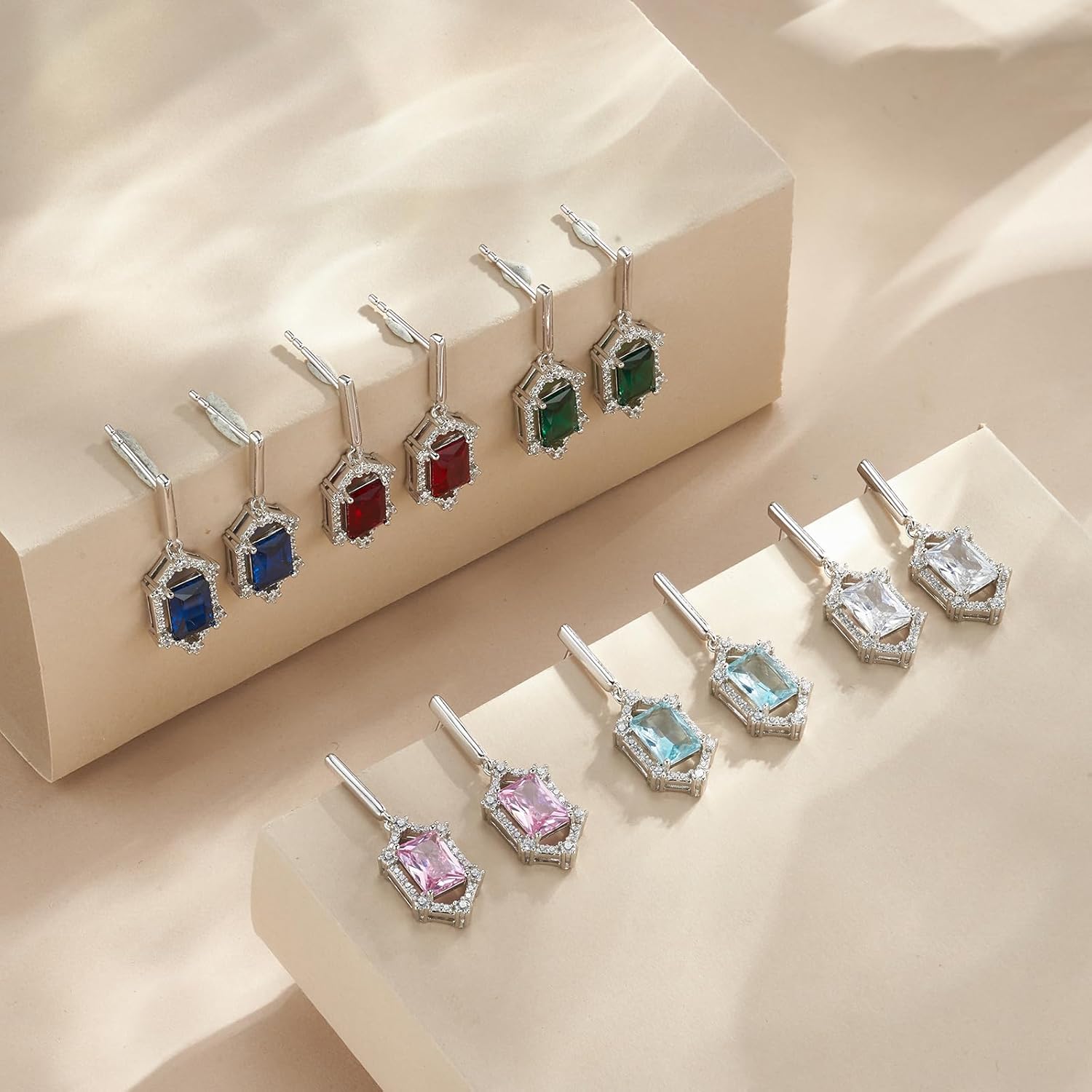 925 Sterling Silver Dangle Drop Earrings for Women Silver Drop Stud Earrings Hypoallergenic Cubic Zirconia Dangle Earrings - Image 7