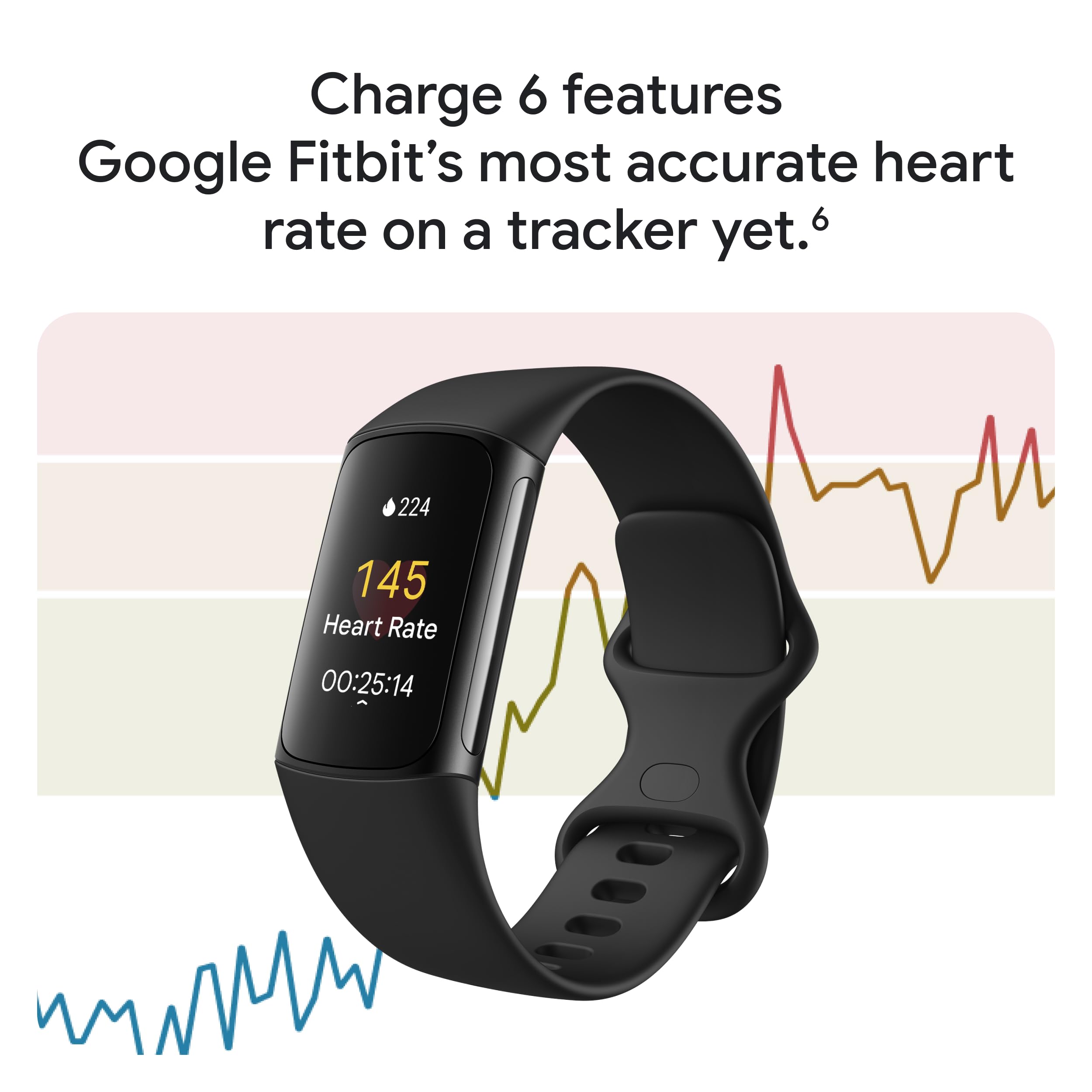 Fitbit Charge 6 Fitness Tracker com aplicativos do Google