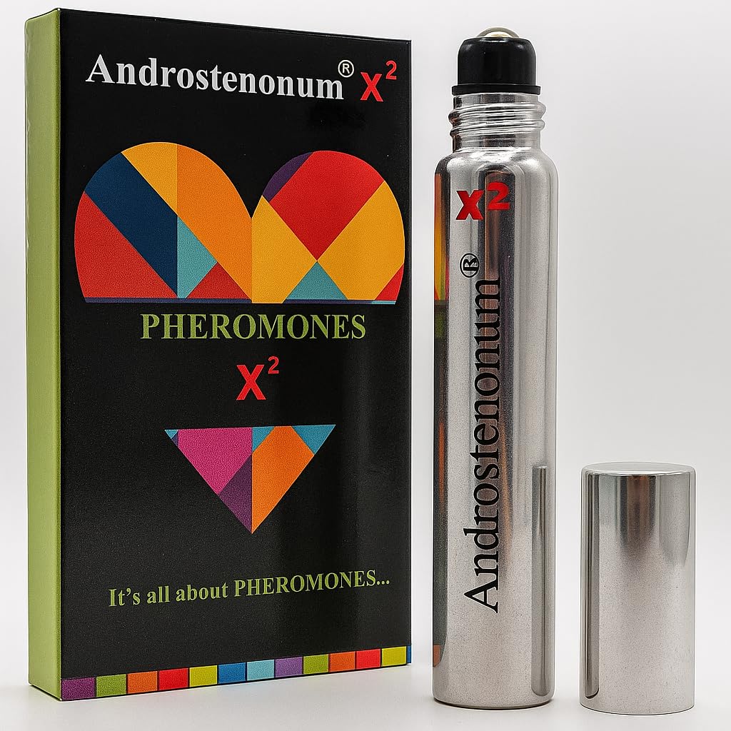 ANDROSTENONUM X2 Pheromone for Men - Male Pheromones Cologne - Extra Strong Pheromone Gift for Him – Musk, Exotic Fruits and Amber Scent - Roll-On 0.27 Fl. Oz