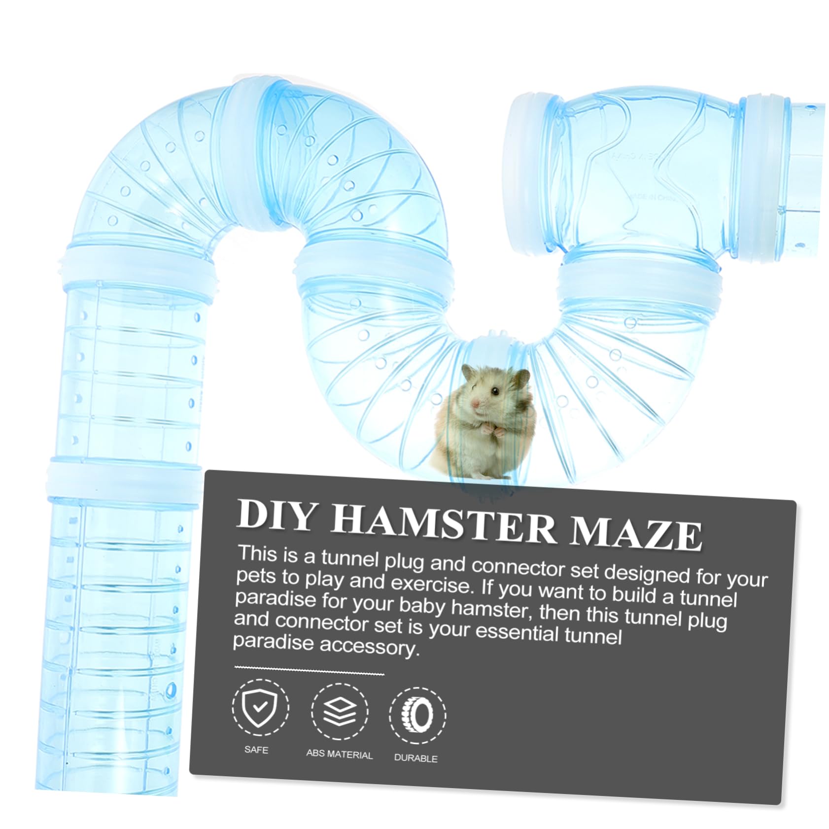 Yardwe Hamstertunnel aus Abs und Stahl Selbstgemacht Käfigverbindung für Hamster Externe Röhre als Sichere Spiel und Bewegungsfläche