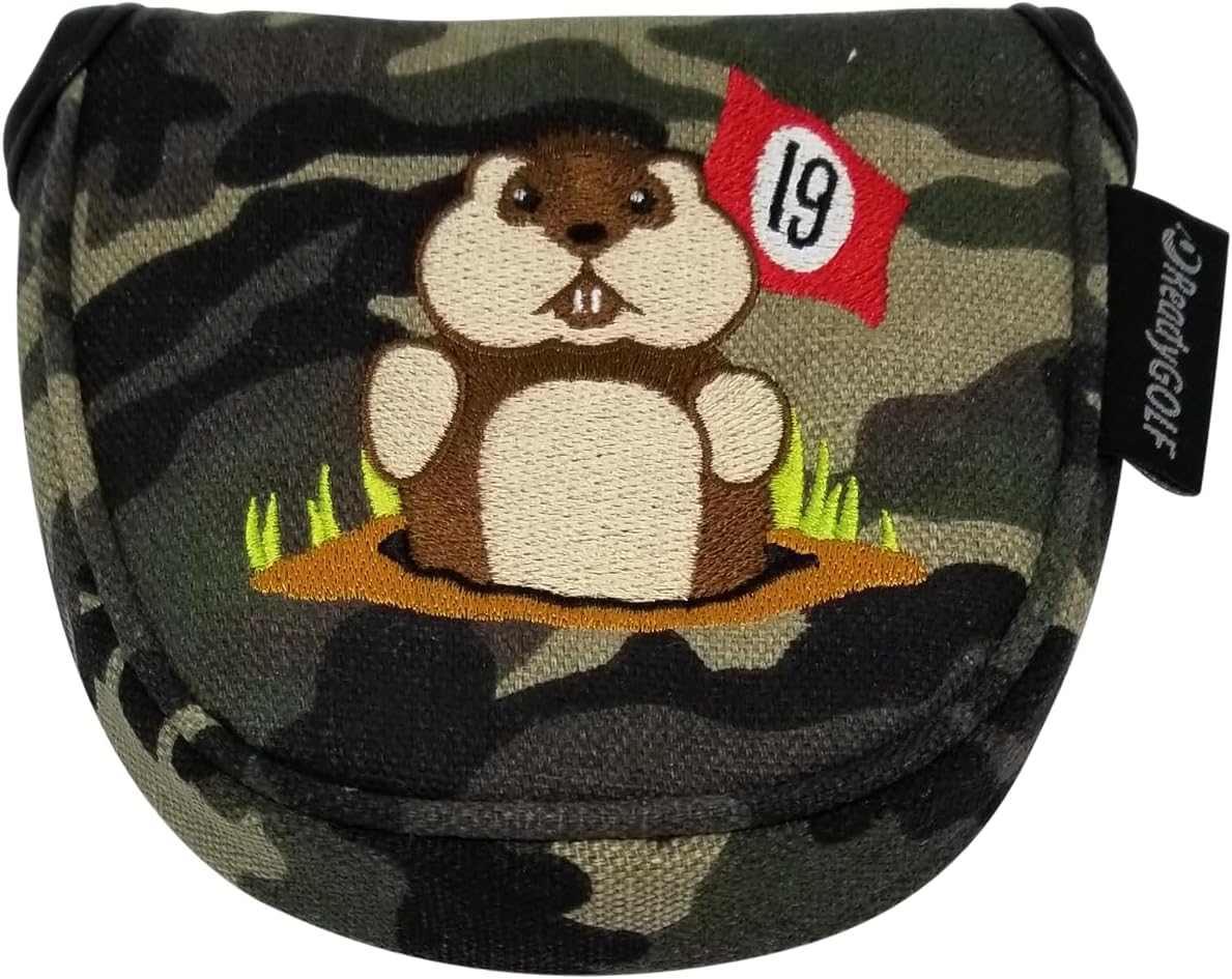 Dancing Gopher Camo Embroidered Mallet Putter Cover by ReadyGOLF
