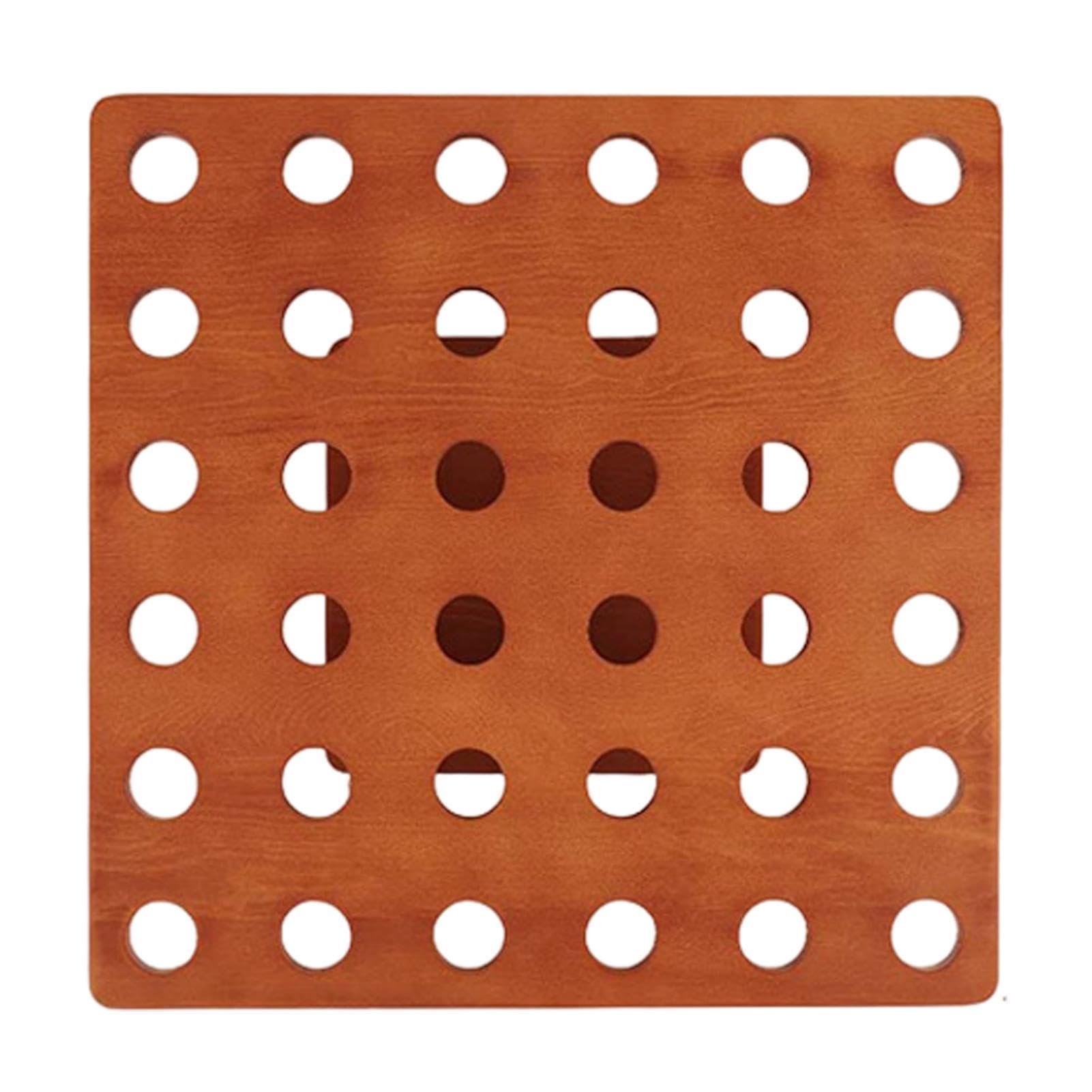 Support de Présentation pour Cônes de Charcuterie et Crème Glacée en Bois - Présentoir à Collations avec 36 Trous, 33 x 33 cm