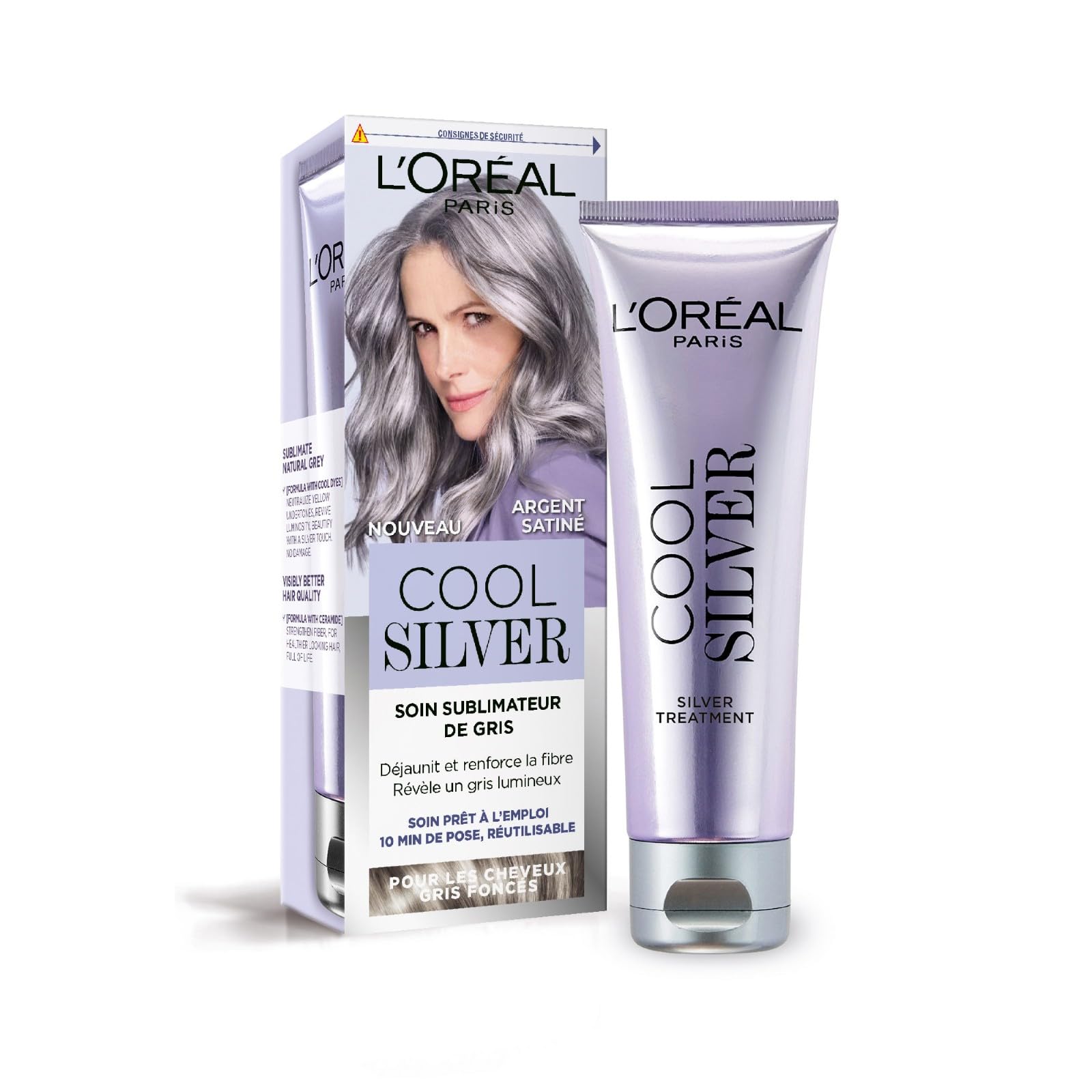L'ORÉAL PARIS Soin Sublimateur de Gris pour Cheveux Blancs à Gris Clair - Neutralise les Reflets Indésirables - Renforce