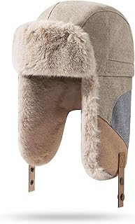 ELECDON Windproof Warm Winter Trapper Hat with Ear Flap - Faux Fur Trooper Hat (Ushanka Russian/Eskimo Style)