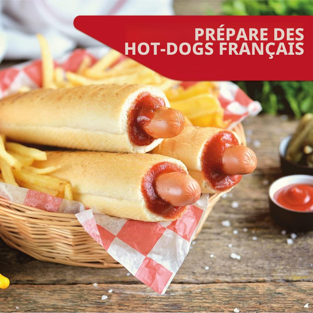 Salco Hot Dog Maker - Cuiseur vapeur de style rétro - 450 W - Avec contrôle thermique - Brochettes chauffantes pour 2 petits pains - Capacité du cylindre pour 8 saucisses - Boîtier en métal, cylindre