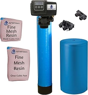 IRON Pro 2 Combination water softener iron filter Fleck 5600SXT digital metered valve for whole house (48,000 Grains, Blue)