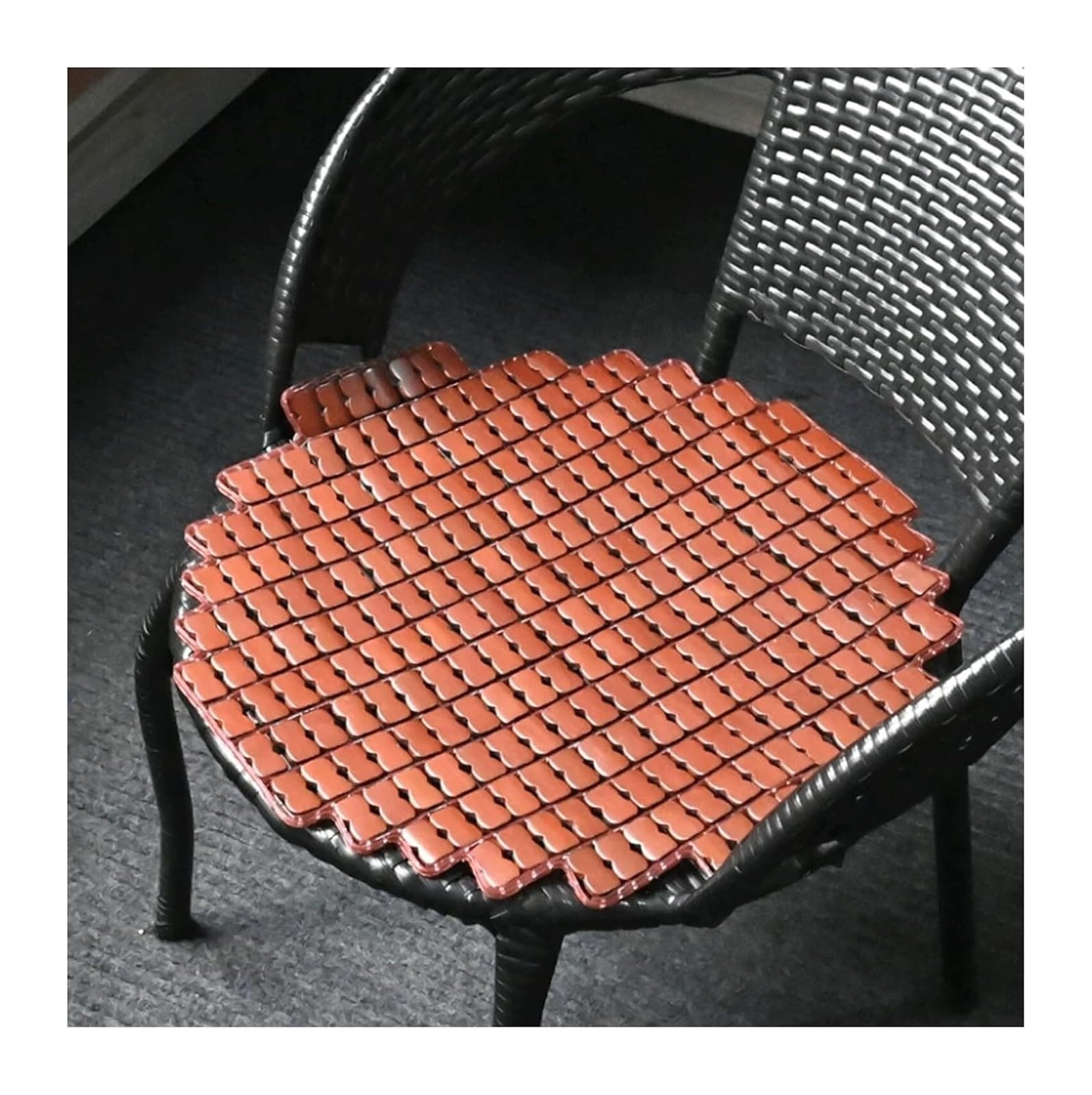 Coussin d'assise d'été en bambou marron de 50 cm pour chaise ronde