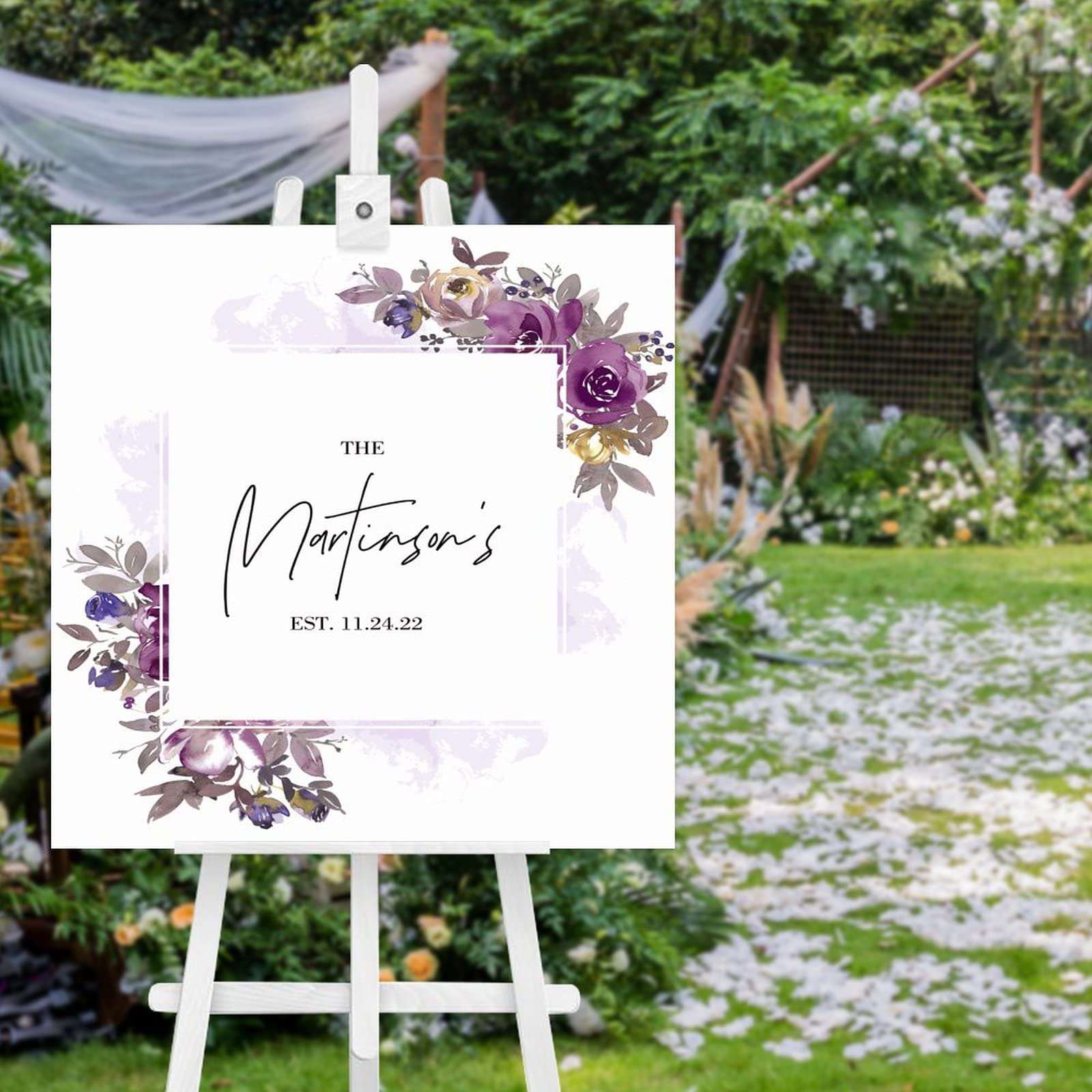 Panneau de mariage personnalisé bois gravé Welcome to Our Wedding