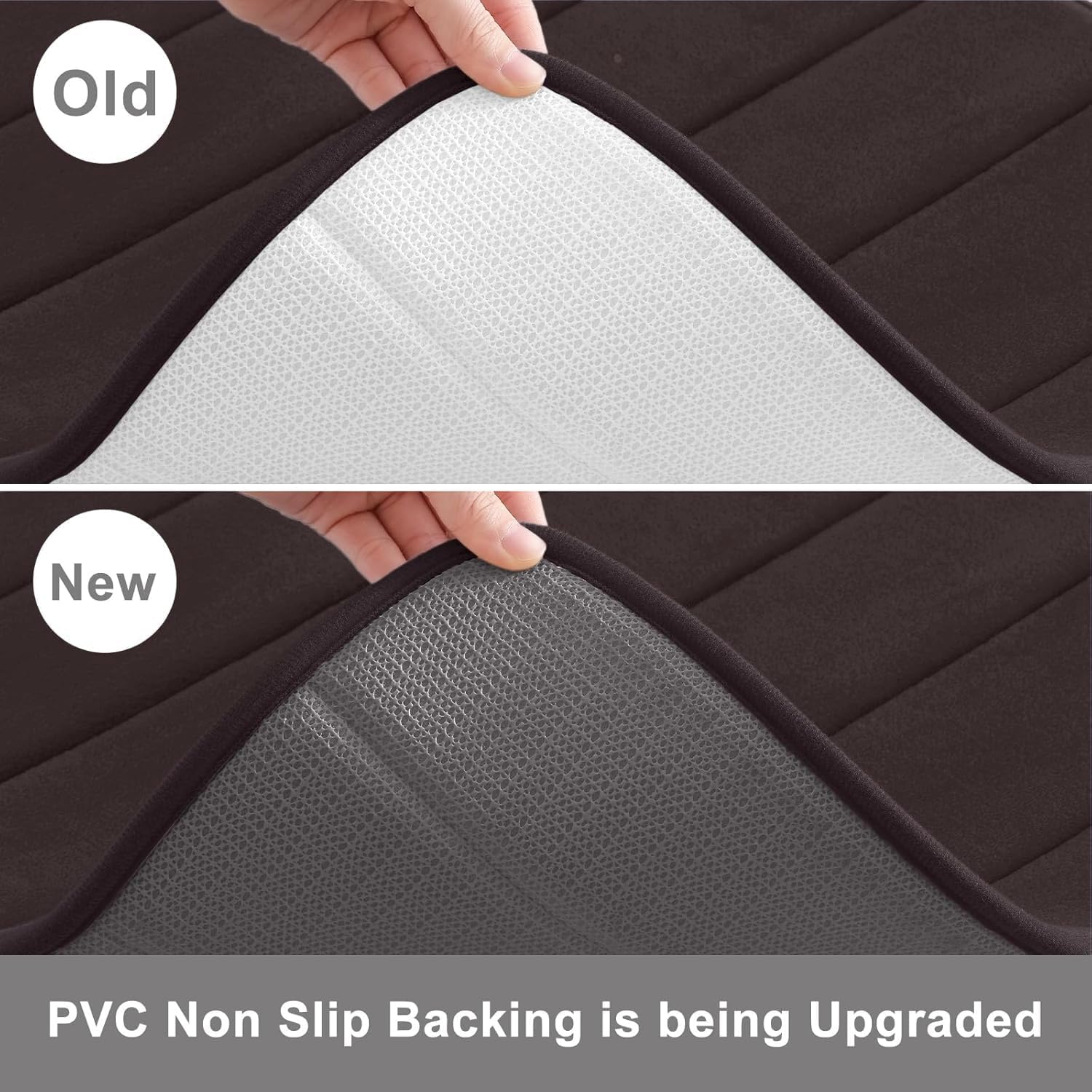 Buganda Memory Foam Bath Mat, 60" x 24", Ultra Soft and Non-Slip Bathroom Rugs, Water Absorbent and Machine Washable Bath Rug Runner for Bathroom, Shower, and Tub, Brown - Image 3