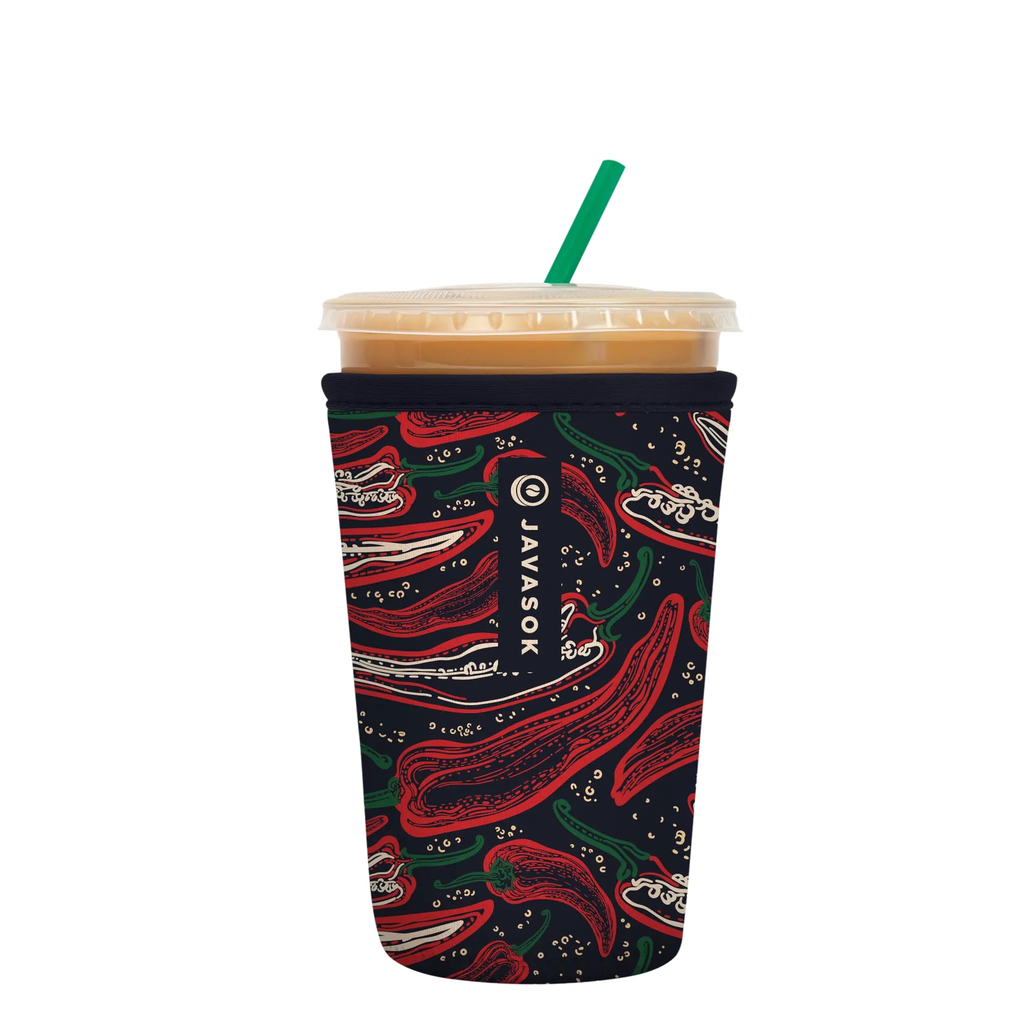 Sok It JavaSok Iced Coffee &amp; Cold Soda Insulated Neoprene Cup Sleeve (Hot Stuff, Medium: 22-28oz)