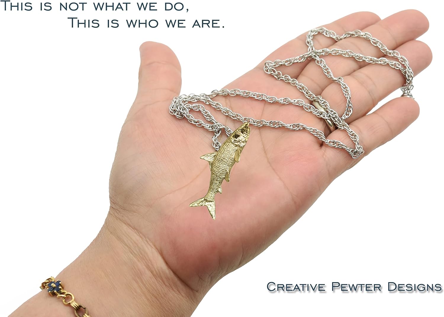 Creative Pewter Designs Gold Plated Bonefish Pendant SG037PEN
